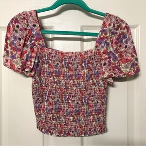 Floral smock blouse